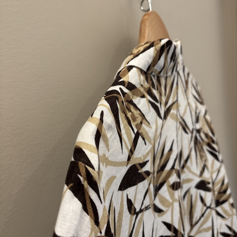 JM COLLECTION Women's Linen 3/4 Sleeve Blouse Leaves Multicolor Size 18W Plus - Picture 12 of 15